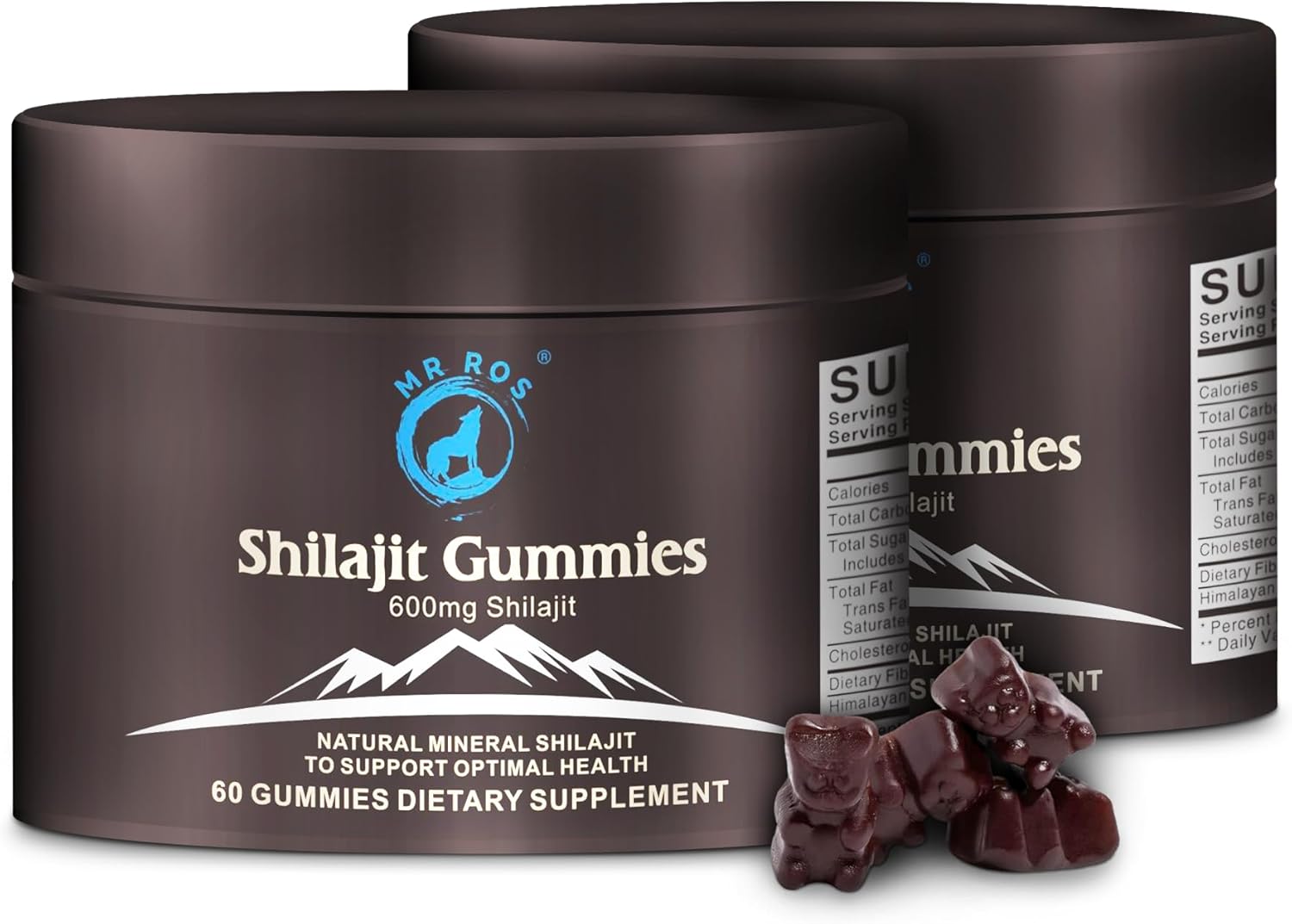 MR ROS 600mg Himalayan Shilajit Gummies for Men and Women - 60 Gummies