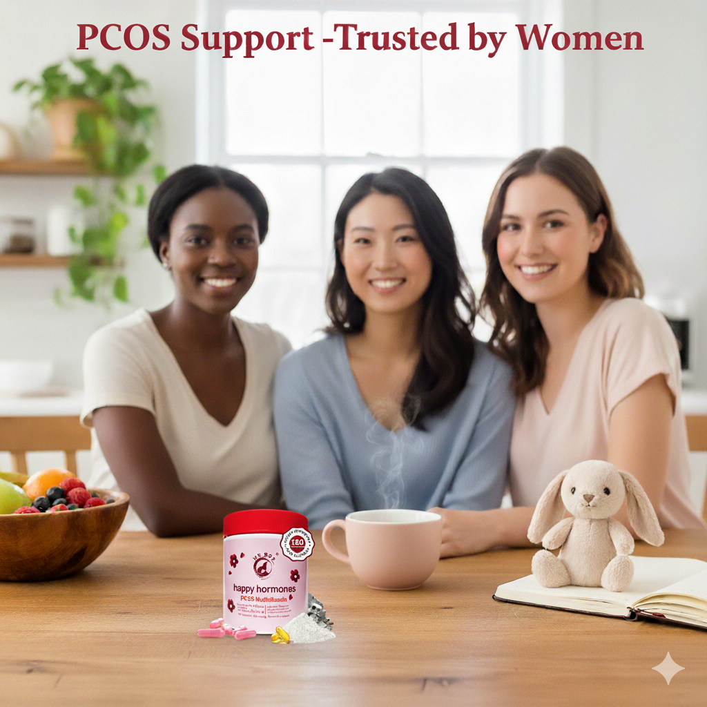 PCOS multivitamin supplement with myo-inositol d-chiro inositol omega-3 vitamin D3 for women hormone balance support