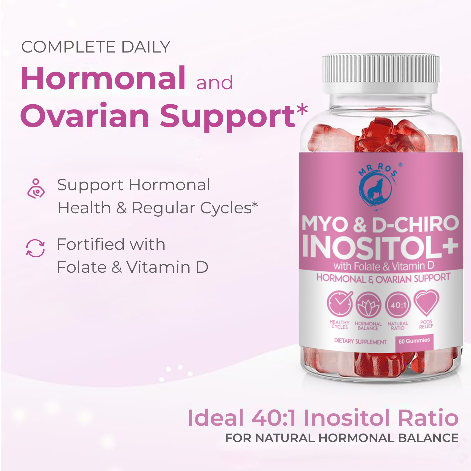 MR Ros PCOS Gummies – Strawberry & Apple – Hormone Balance Support