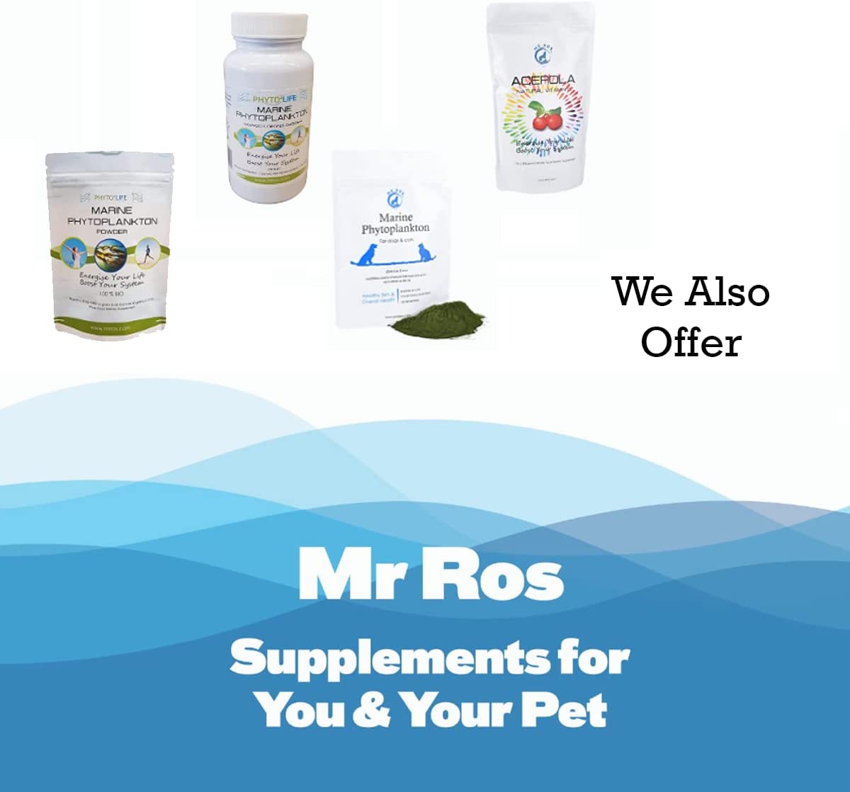 Mr Ros Marine Phytoplankton Bulk Powder for Energy and Tiredness for Women, Men and Dogs to Boost Your Memory and Focus (Size 1 lb)