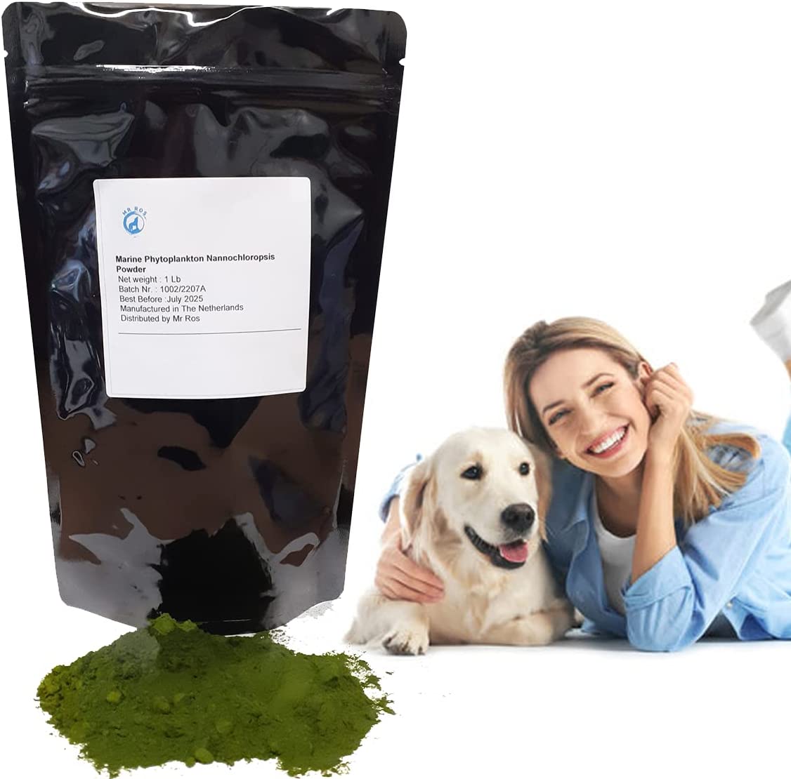 Mr Ros Marine Phytoplankton Bulk Powder for Energy and Tiredness for Women, Men and Dogs to Boost Your Memory and Focus (Size 1 lb)