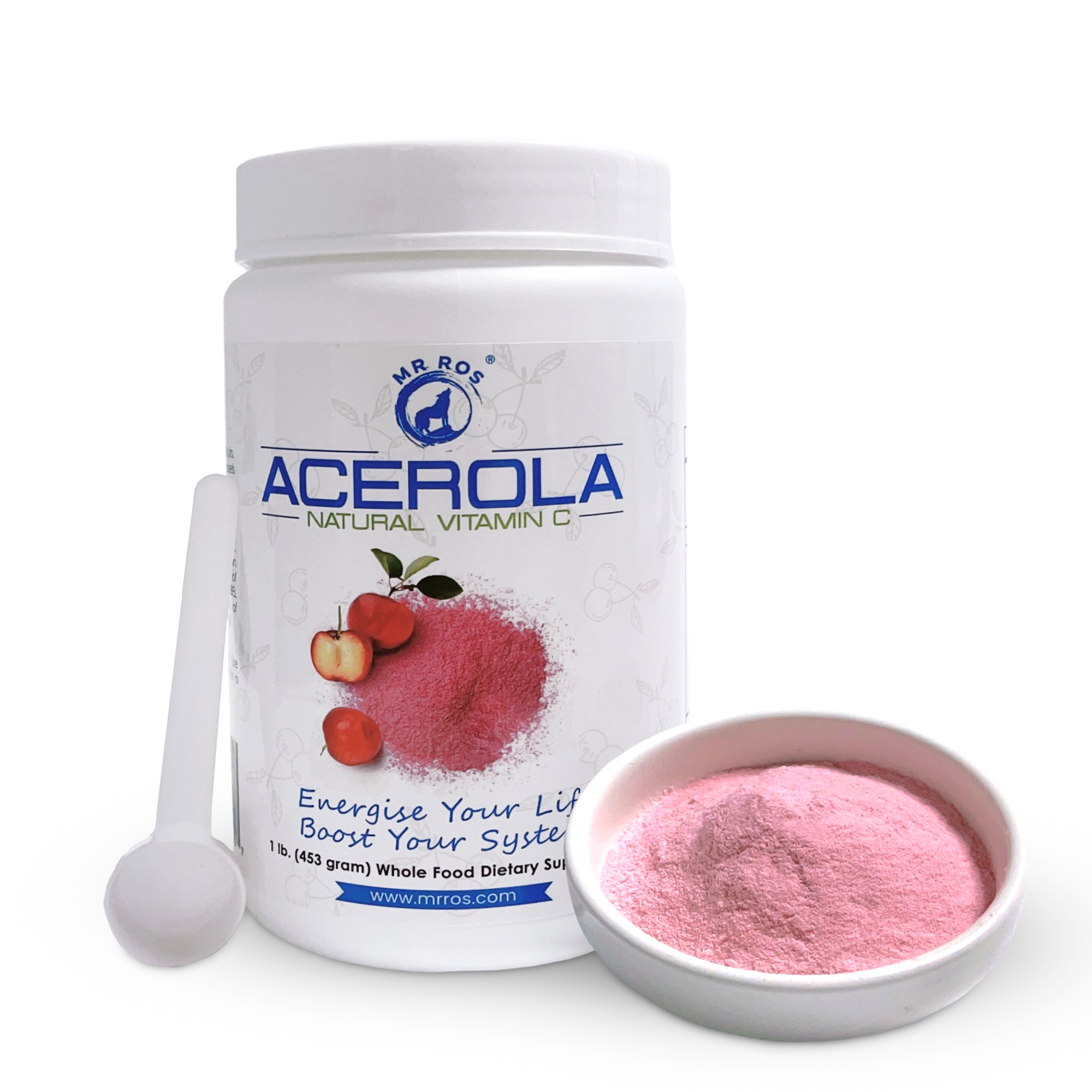 MR ROS Acerola Powder – 100% Natural Vitamin C (Sourced from Brazil) – 1 lb