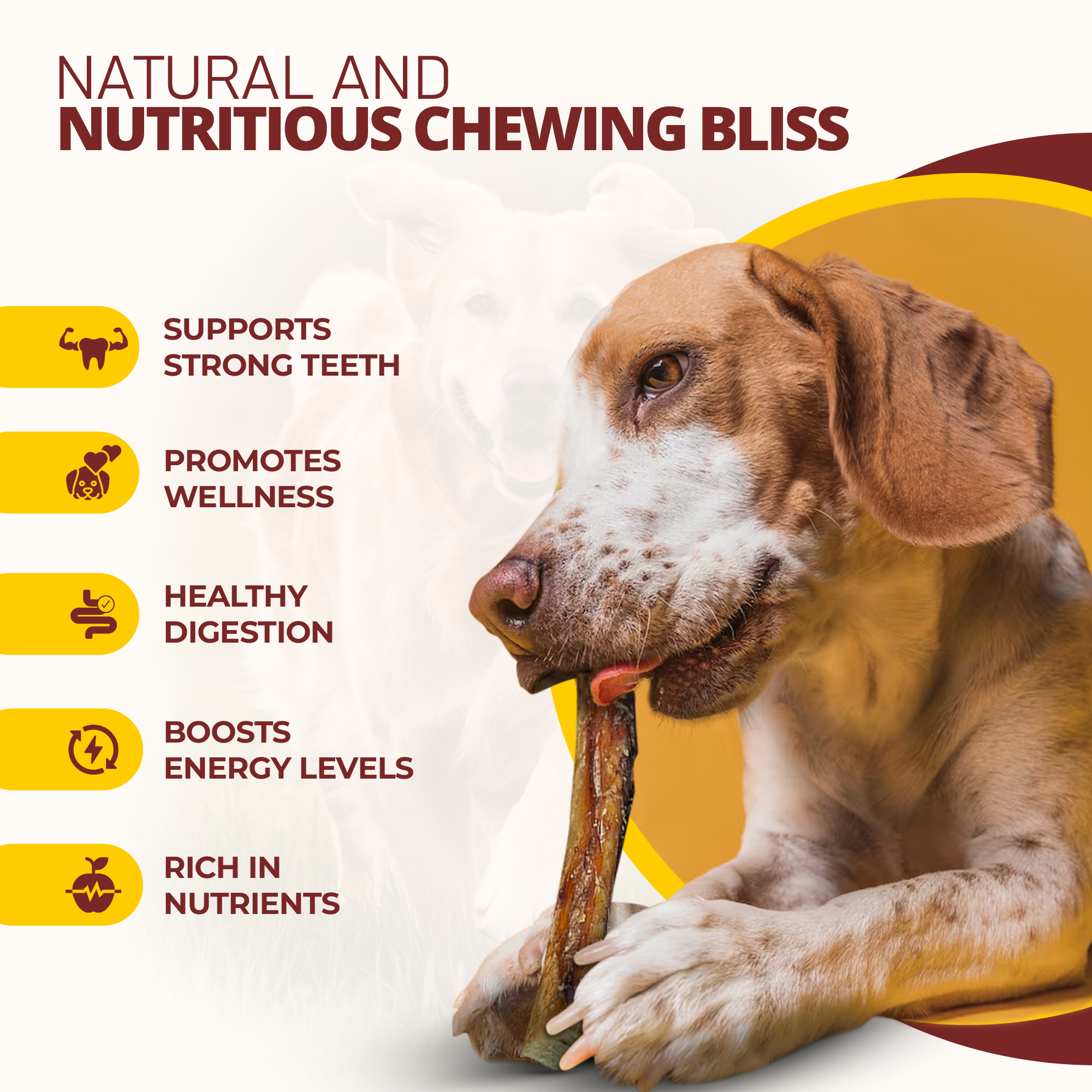 Air Dried Veal Steak Chews - Premium Dog Chews for Aggressive Chewers - Natural and Long Lasting Dog Treats for Dental Health - Healthy Treats for Power Chewer - (3.5 Oz, 4-5 Pieces)