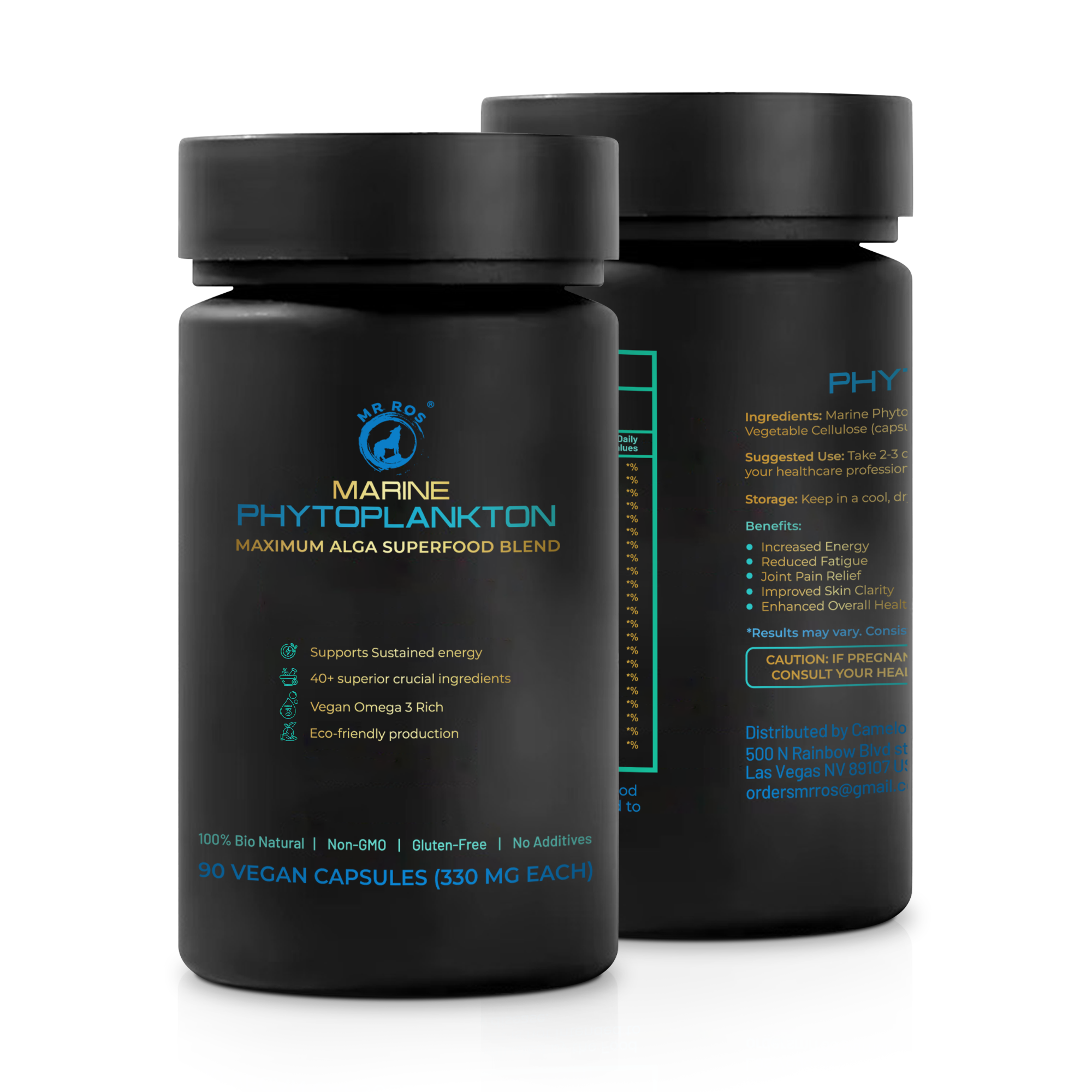 Mr Ros Marine Phytoplankton - 90 Caps | Energy, Recovery, Skin, Eyes, Immunity