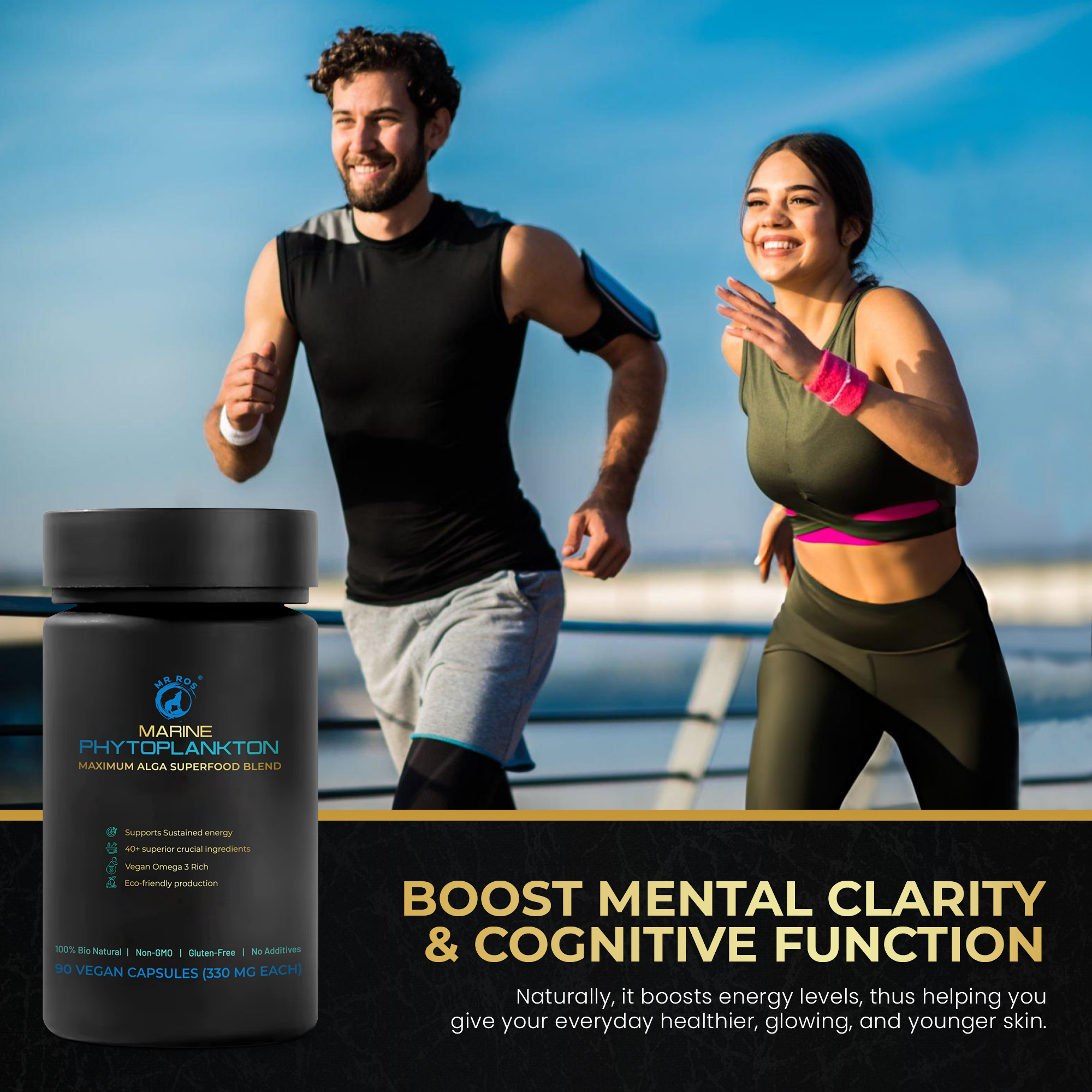 Mr Ros Marine Phytoplankton - 90 Caps | Energy, Recovery, Skin, Eyes, Immunity