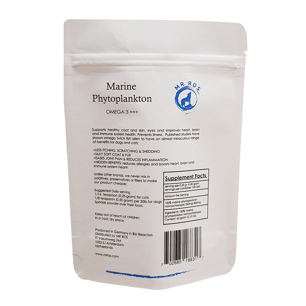 Marine Phytoplankton with Omega 3, Vegetarian Powder for Dogs & Cats